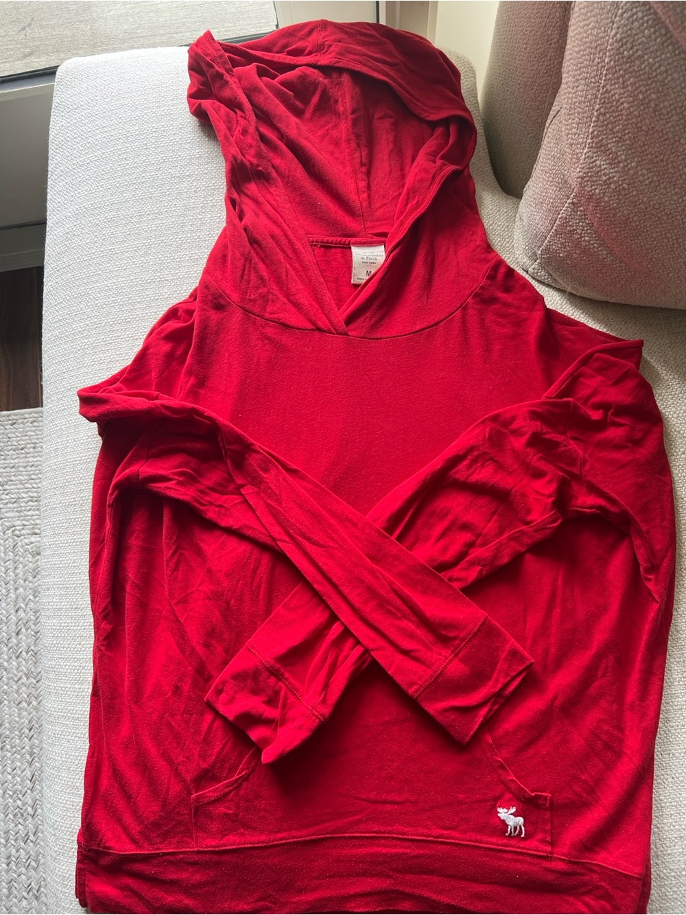 Abercrombie & Fitch - Red Hooded Lightweight Top - Size M